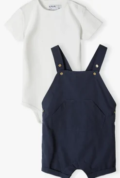 Elegancki komplet niemowlęcy – ogrodniczki i body