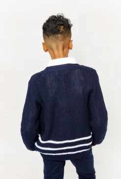 Elegancki sweter chłopięcy - granatowy