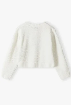 Elegancki sweter dziewczęcy ze złotymi guzikami