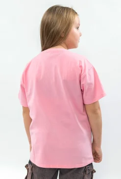 Gładki różowy tshirt dziewczęcy