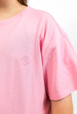 Gładki różowy tshirt dziewczęcy