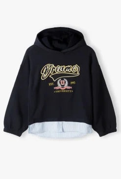 Granatowa bluza dresowa z kapturem - Fun College