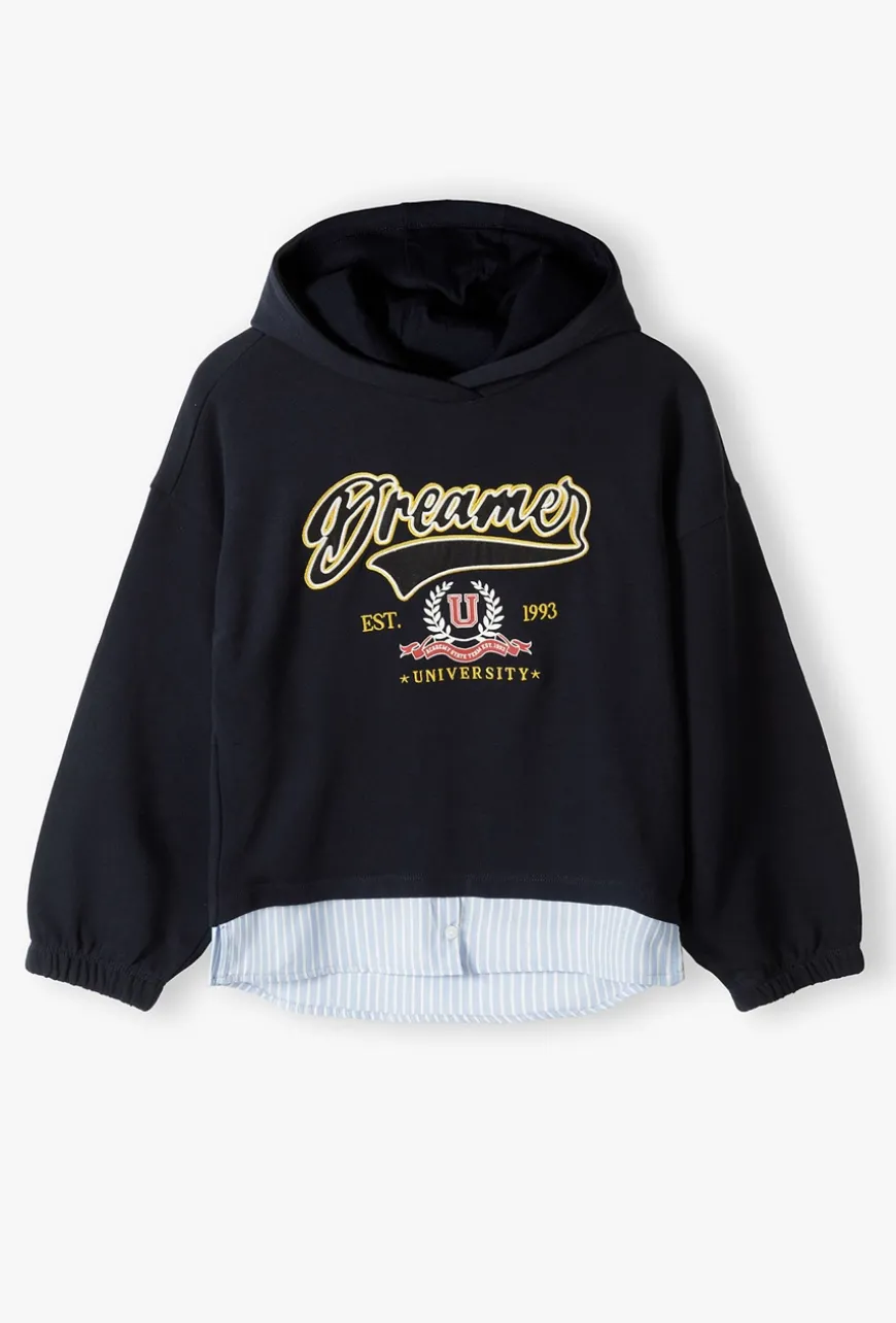 Granatowa bluza dresowa z kapturem - Fun College
