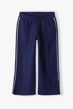 Granatowe spodnie dziewczęce - Wide Leg - Limited Edition
