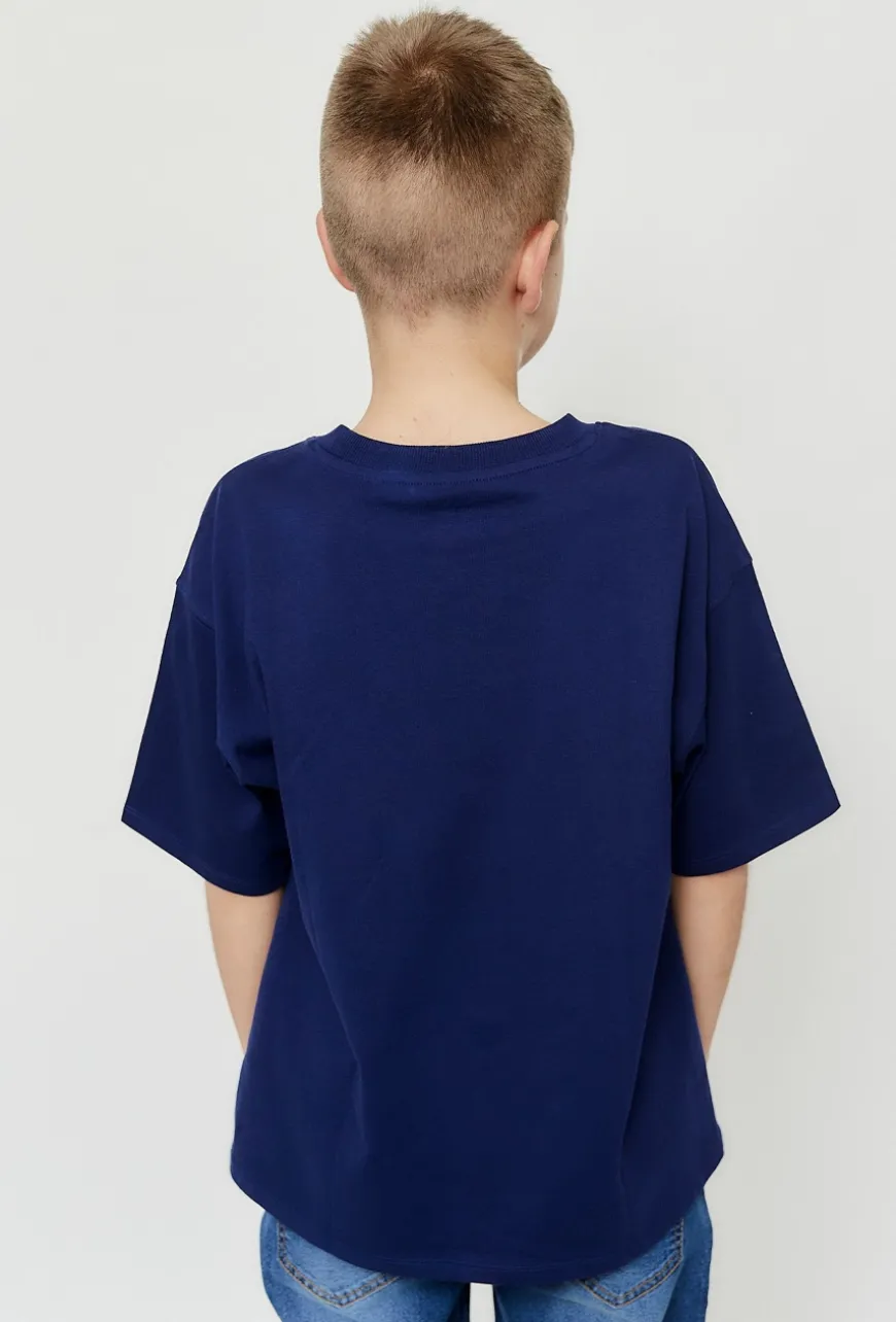 Granatowy klasyczny t-shirt dla chłopca