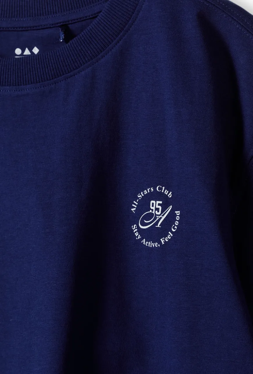 Granatowy klasyczny t-shirt dla chłopca