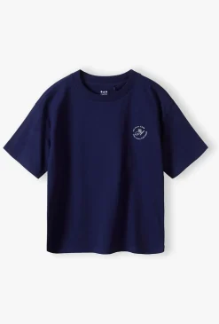 Granatowy klasyczny t-shirt dla chłopca