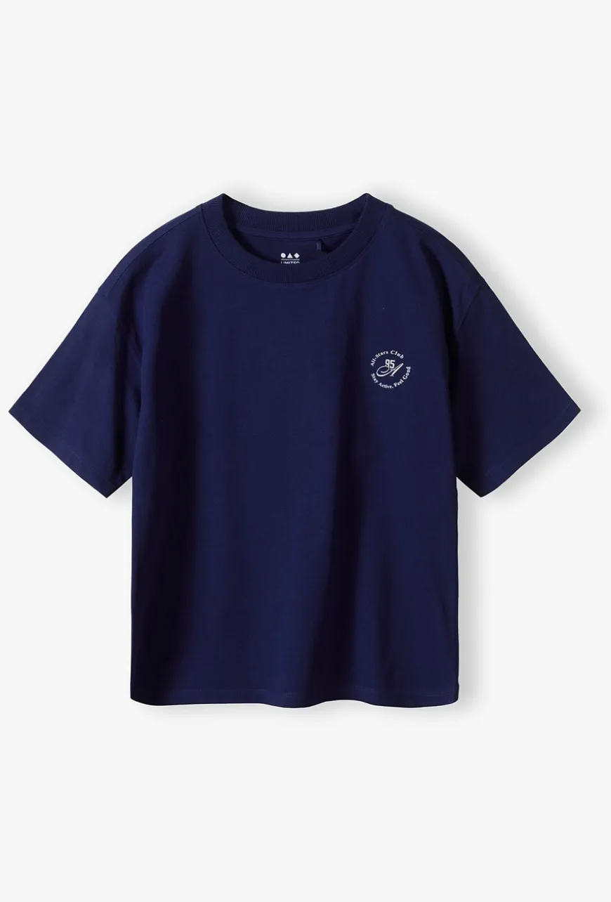 Granatowy klasyczny t-shirt dla chłopca