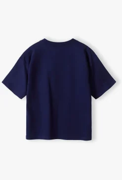 Granatowy klasyczny t-shirt dla chłopca