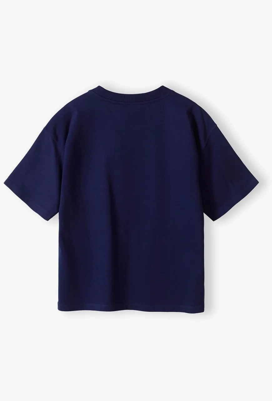 Granatowy klasyczny t-shirt dla chłopca