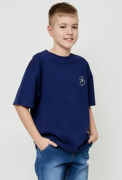Granatowy klasyczny t-shirt dla chłopca