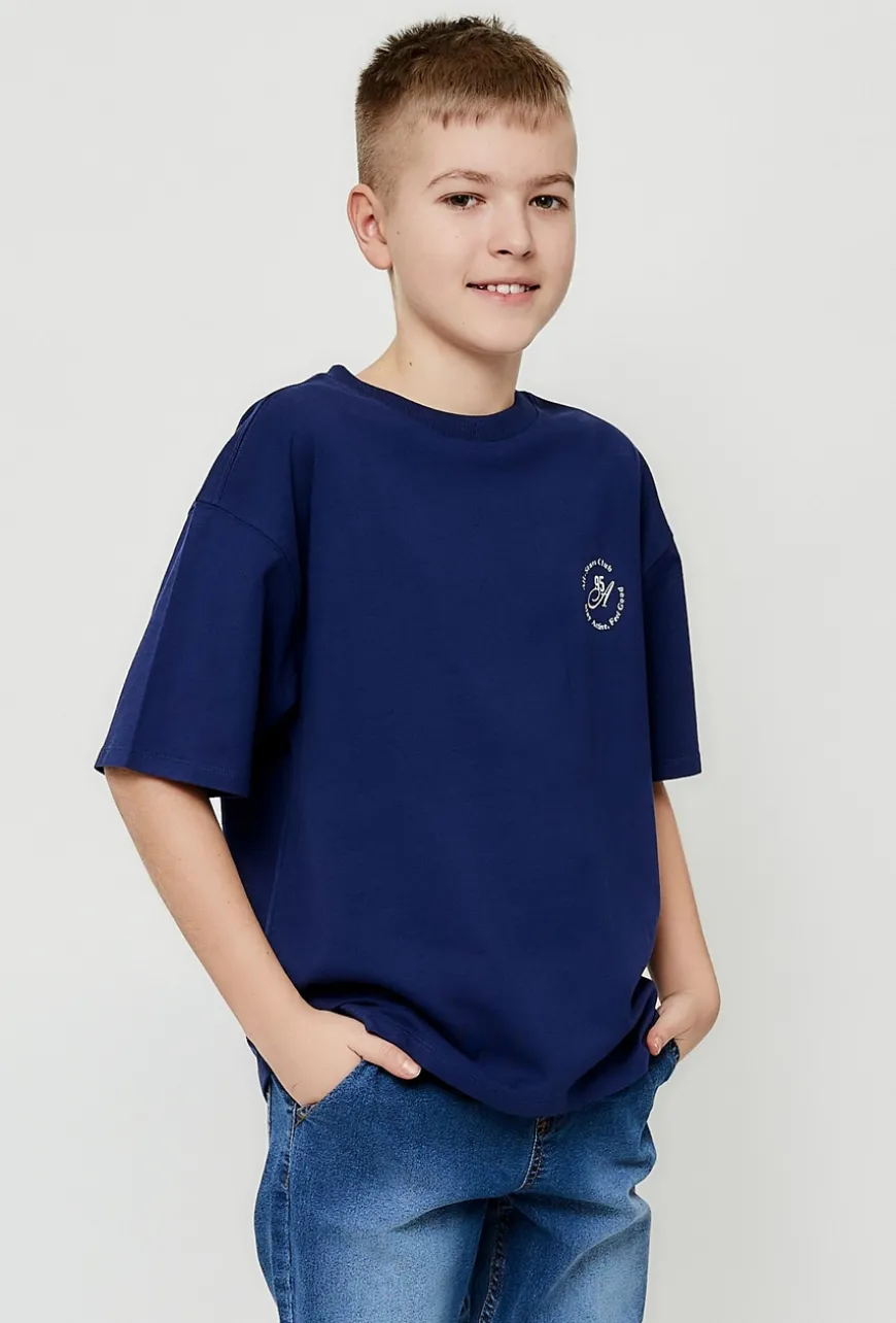 Granatowy klasyczny t-shirt dla chłopca