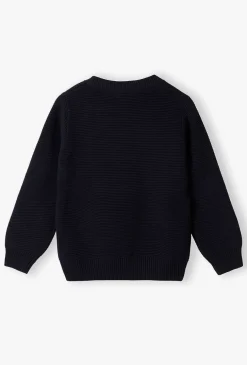 Granatowy sweter dla chłopca - rozpinany - Max&Mia