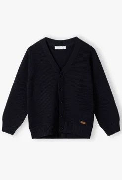 Granatowy sweter dla chłopca - rozpinany - Max&Mia
