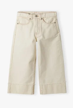 Jeansowe spodnie culotte - ecru - Lincoln&Sharks