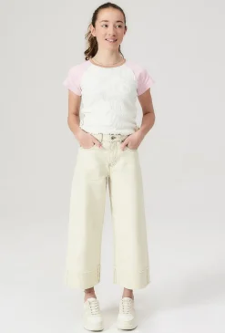 Jeansowe spodnie culotte - ecru - Lincoln&Sharks