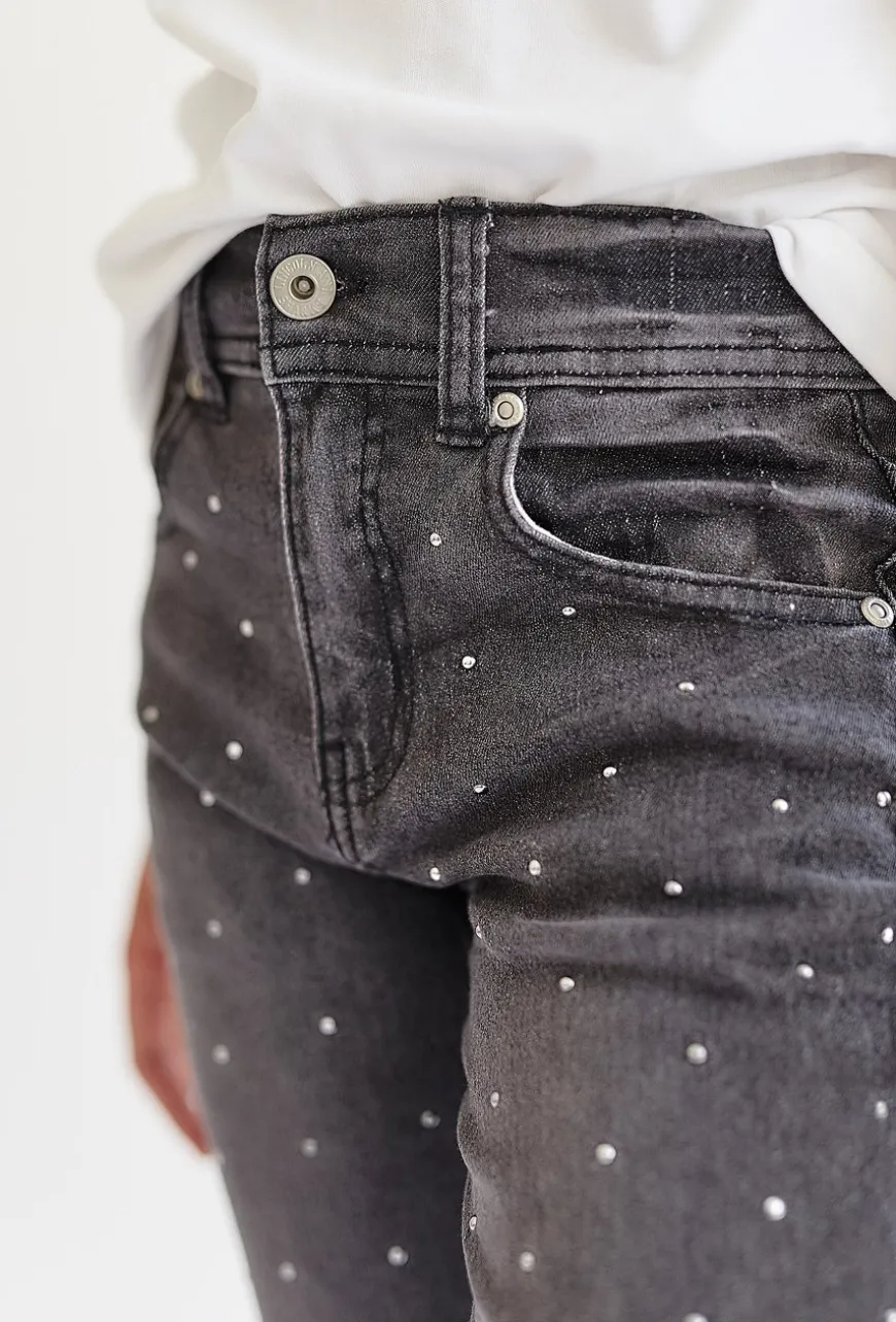 Jeansy dla dziewczynki - szare - bootcut