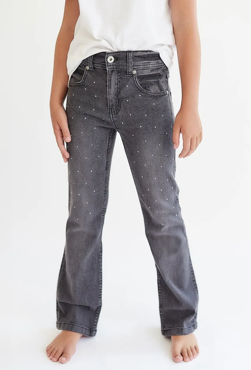 Jeansy dla dziewczynki - szare - bootcut