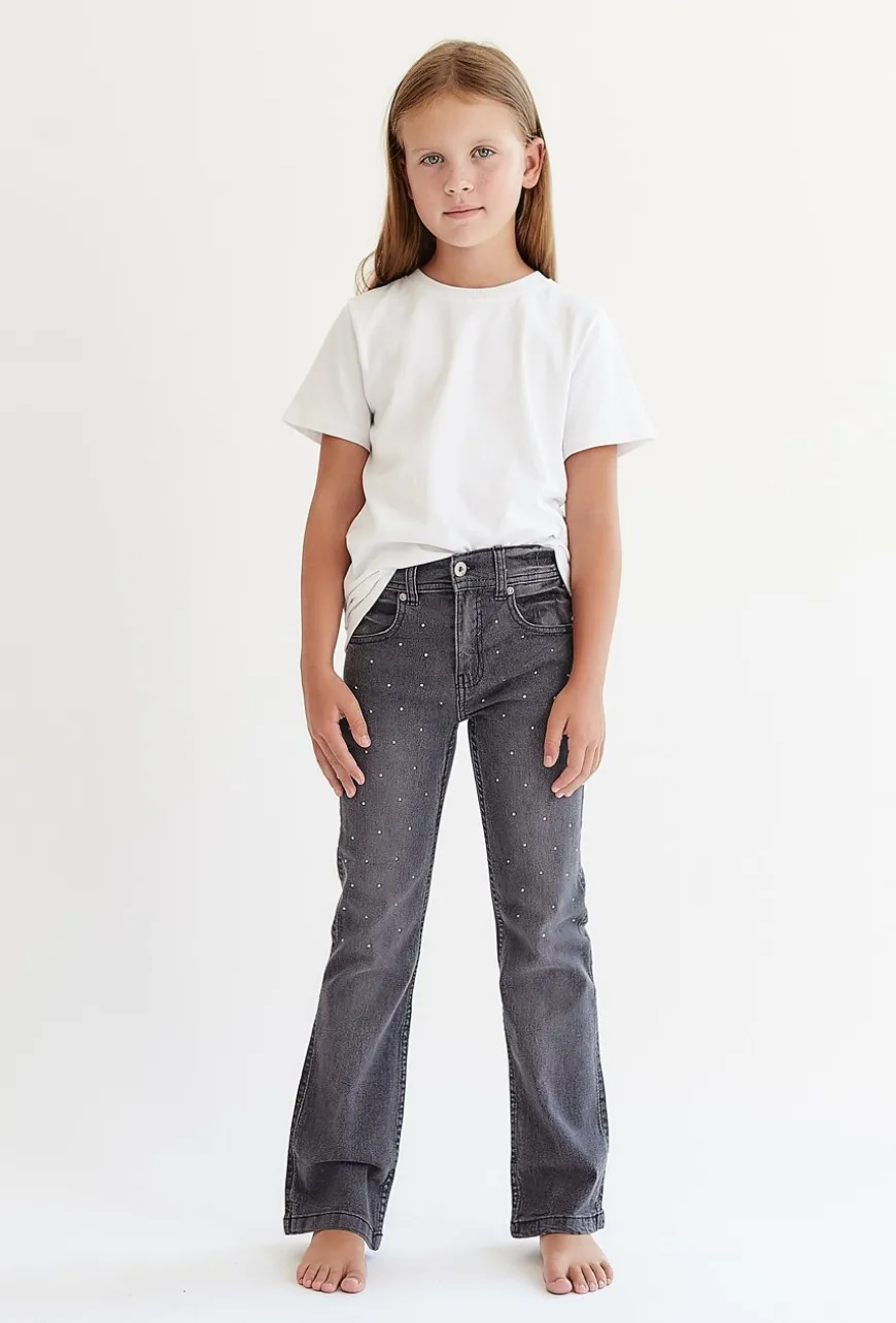 Jeansy dla dziewczynki - szare - bootcut