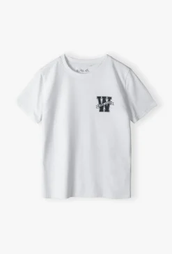 Klasyczny biały t-shirt chłopięcy