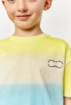 Kolorowy bawełniany t-shirt dla chłopca z efektem ombre