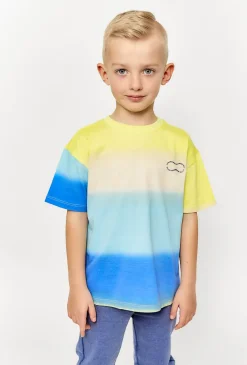 Kolorowy bawełniany t-shirt dla chłopca z efektem ombre