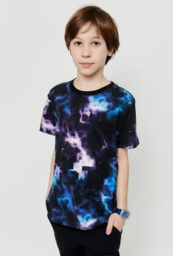 Kolorowy t-shirt dla chłopca - galaktyka