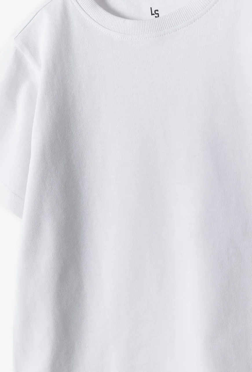 Komplet gimnastyczny - biały t-shirt i granatowe spodenki