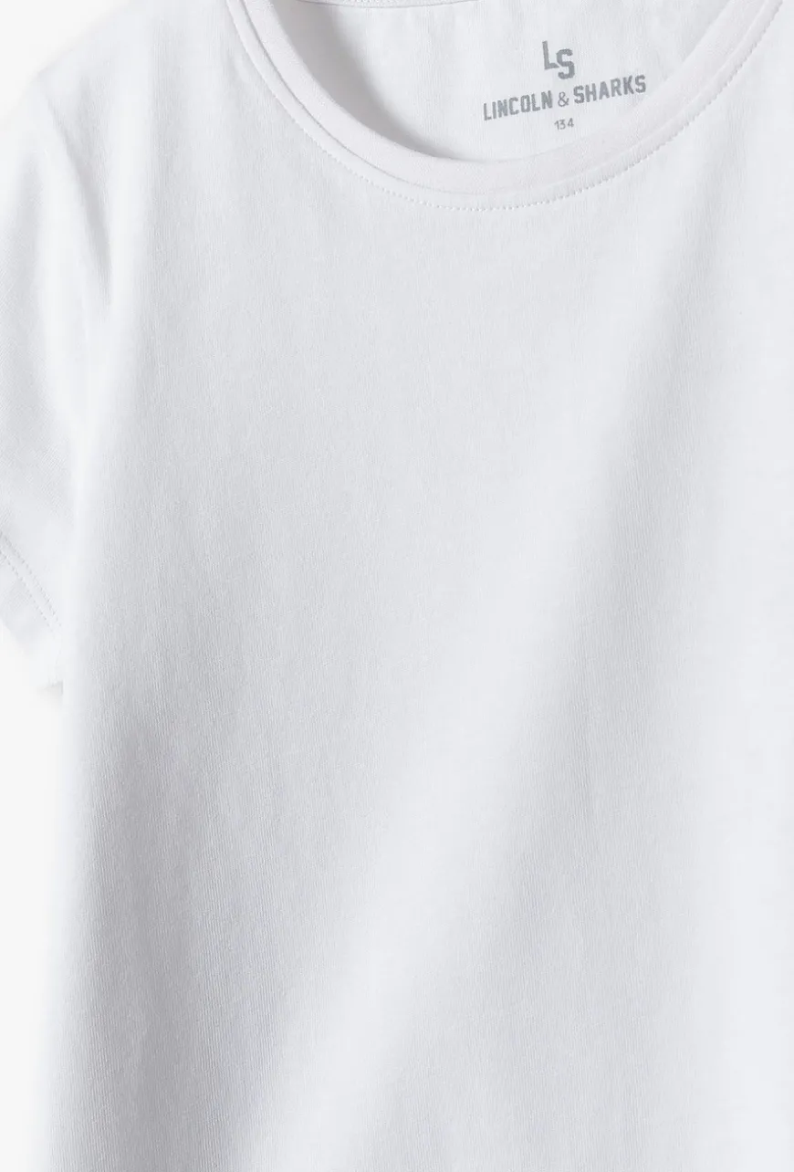 Komplet na zajęcia sportowe - biały t-shirt i granatowe spodenki
