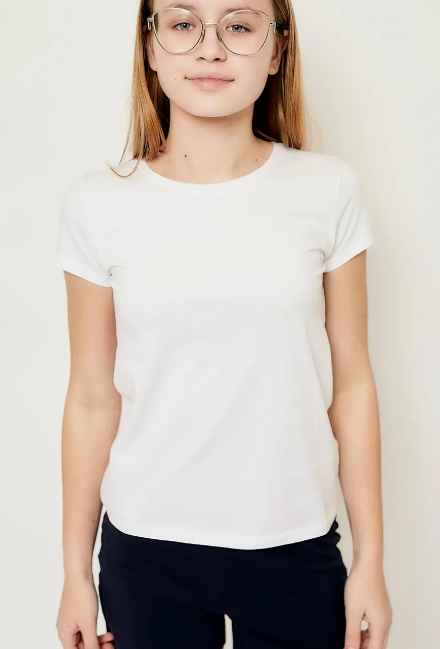 Komplet na zajęcia sportowe - biały t-shirt i granatowe spodenki