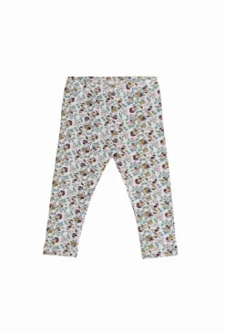 Komplet niemowlęcy: bluza z haftem i legginsy w kwiaty.