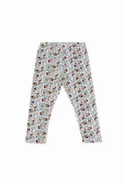 Komplet niemowlęcy: bluza z haftem i legginsy w kwiaty.