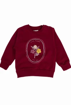 Komplet niemowlęcy: bluza z haftem i legginsy w kwiaty.