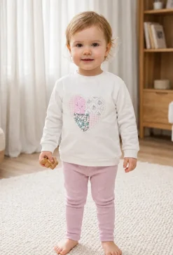 Komplet niemowlęcy dla dziewczynki - bluza i różowe leginsy