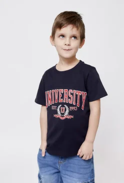 Koszulka chłopięca granatowa University
