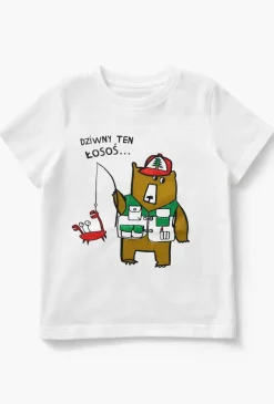 Koszulka chłopięca - miś wędkarz