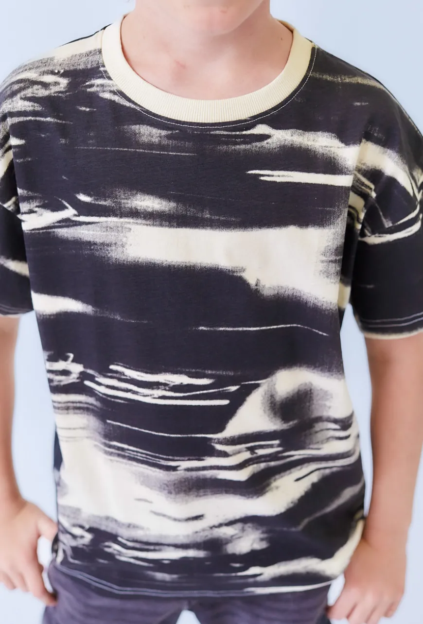 Koszulka chłopięca oversize z efektem tie-dye