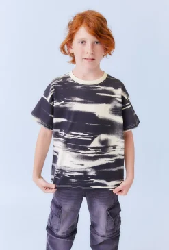 Koszulka chłopięca oversize z efektem tie-dye