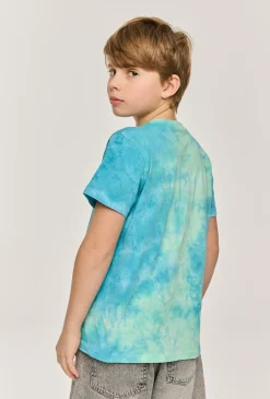 Koszulka chłopięca tie-dye z nadrukiem