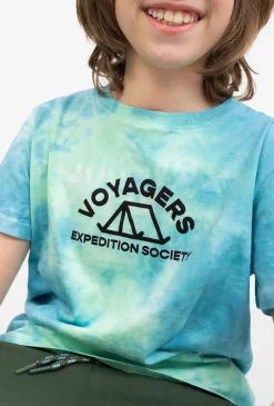Koszulka chłopięca tie-dye z nadrukiem