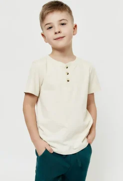 Koszulka henley - ecru