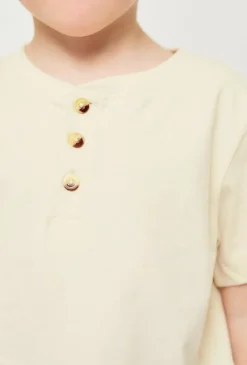 Koszulka henley - ecru