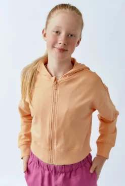 Krótka rozpinana bluza dresowa z kapturem