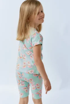 Krótkie legginsy w kolorowe motyle