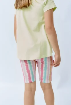 Krótkie legginsy w kolorowe pasy