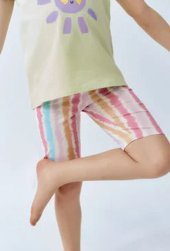 Krótkie legginsy w kolorowe pasy
