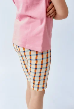 Krótkie legginsy w kolorową kratkę