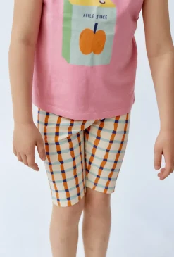 Krótkie legginsy w kolorową kratkę
