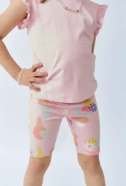 Krótkie legginsy z kolorowym nadrukiem