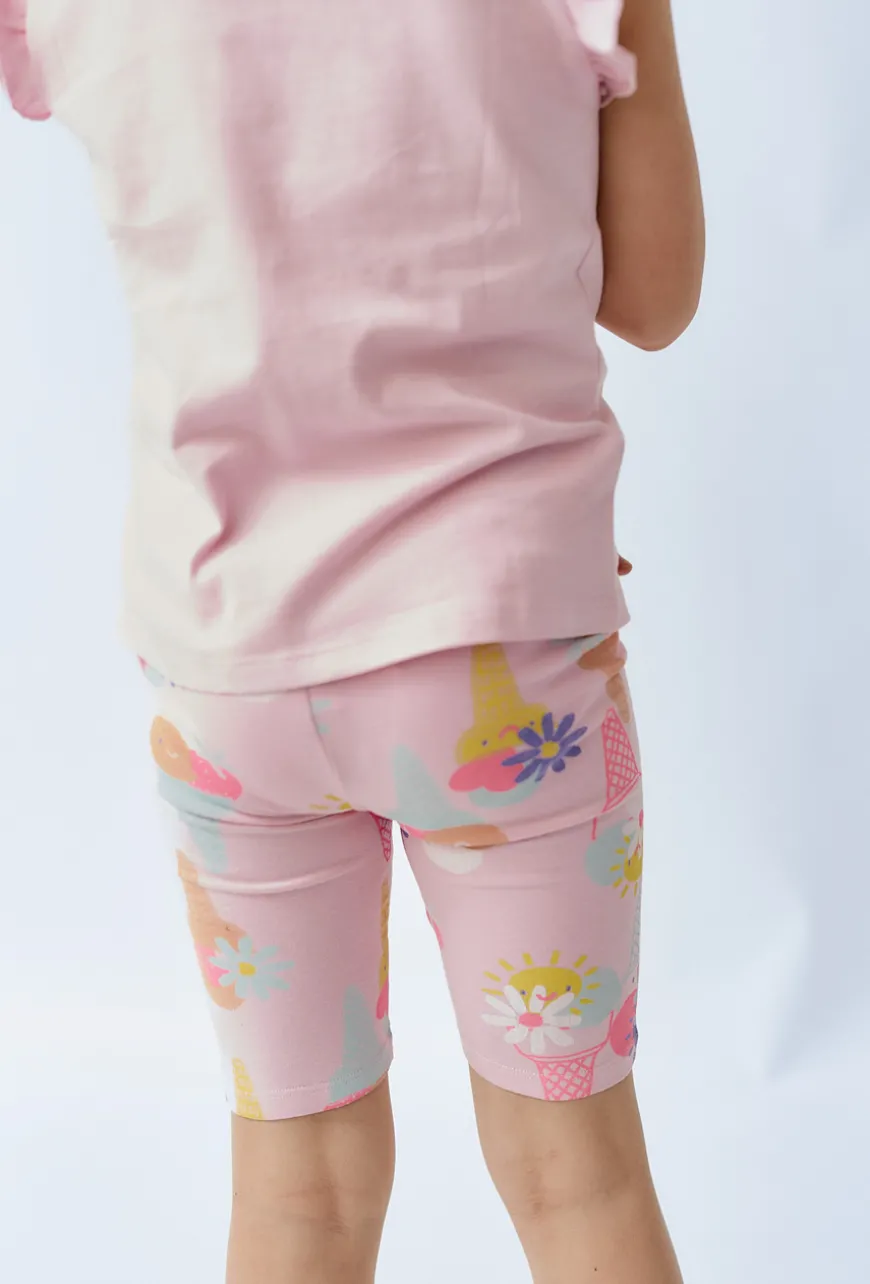 Krótkie legginsy z kolorowym nadrukiem